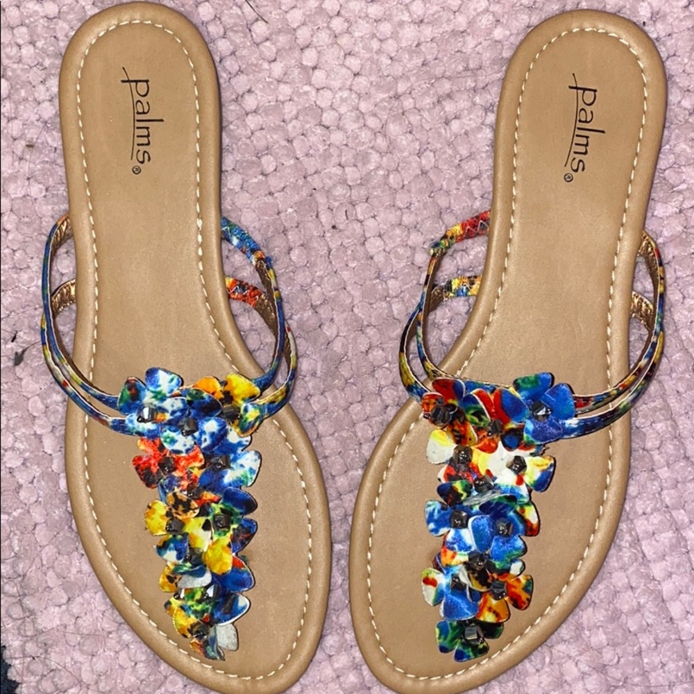 Tie Die Flower Sandals